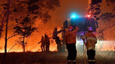 Gasilci podirajo drevesa, da bi upočasnili širjenje gozdnih požarov v okolici Nowre v Avstraliji