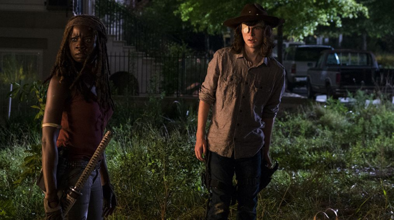 Chandler Riggs as Carl Grimes, Danai Gurira as Michonne