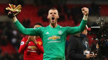 David de Gea firar Manchester Uniteds seger mot Tottenham på Wembley