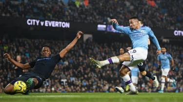 „Manchester City“ puolėjas Gabrielius Jesusas sausio mėnesį buvo taiklus prieš „Everton“.