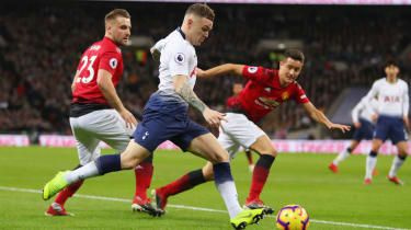 Tottenham Hotspurin oikea puolustaja Kieran Trippier ottelussa Manchester Unitedia vastaan