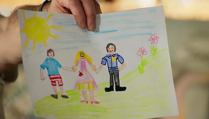 Nell Rebecchi a desenat o imagine pe Amy, Ned și Levi în Neighbours.