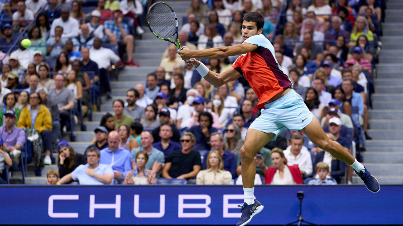 Carlos Alcaraz meeste ajal's finals of the 2022 US Open