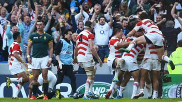 Japan mot Sydafrika Rugby World Cup