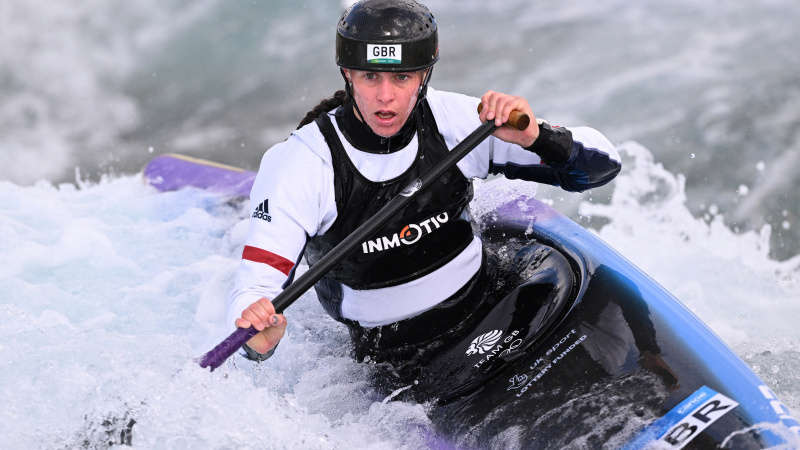   Squadra GB's Kimberley Woods in a training session for Canoe Slalom.