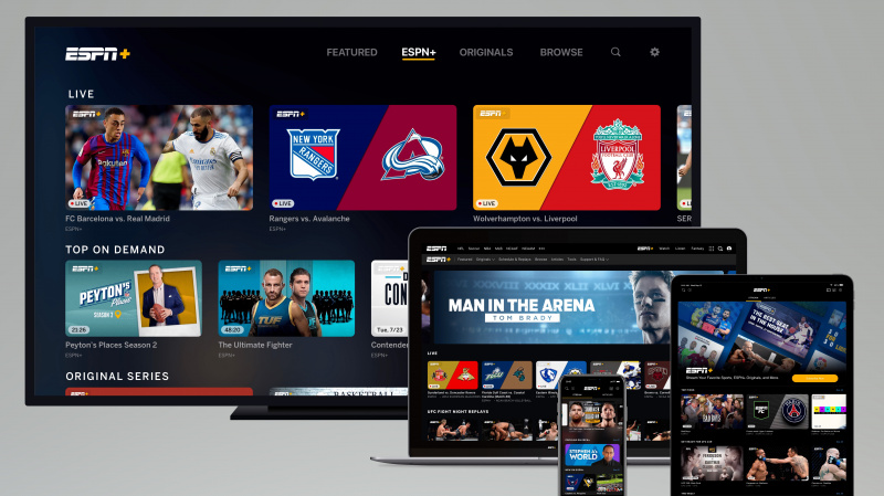 さまざまなデバイスの ESPN Plus