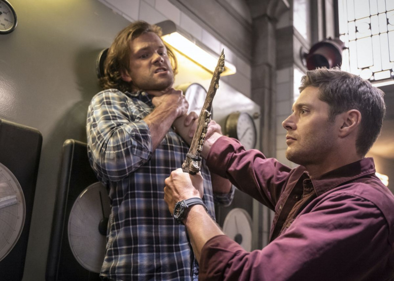 Jared Padalecki Jensen Ackles Supernatural 15. sezona 5. sērija Sems Dīns