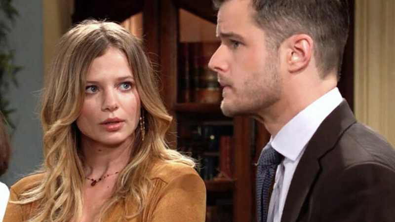   Allison Lanier ja Michael Mealor Summerin ja Kylen jännittyneessä hetkessä Nuoret ja levottomat -sarjassa
