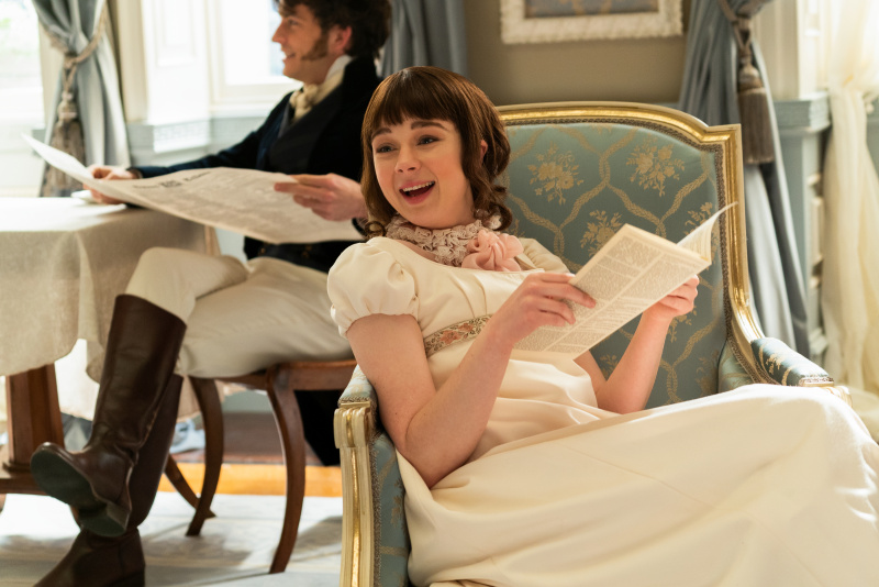   Eloise Bridgerton en la temporada 1 de Bridgerton.