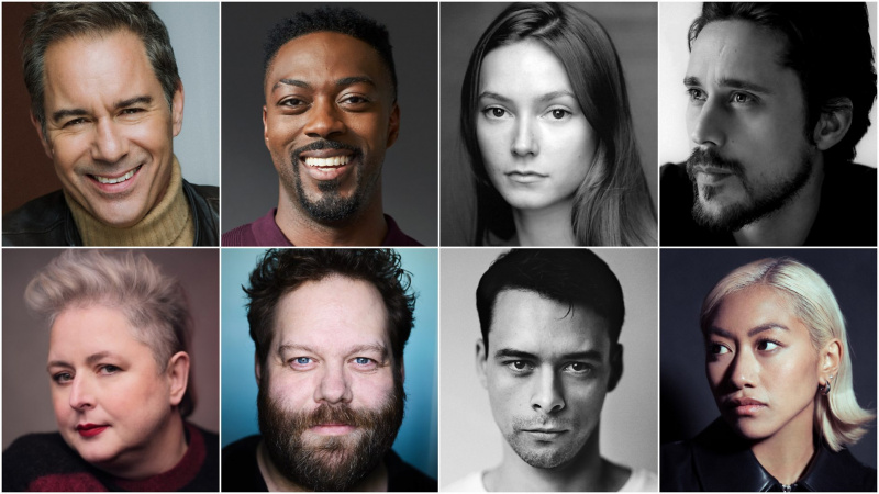   (zľava hore) Eric McCormack, David Ajala, Lydia Wilson, Peter Gadiot, Siobhán McSweeney, Ólafur Darri Ólafsson, Adam Long a Jan Le.