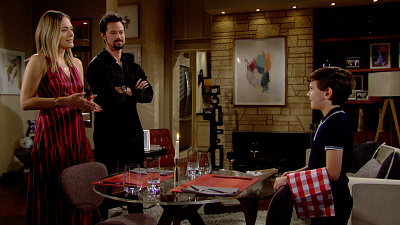   Annika Noelle, Matthew Atkinson und Henry Joseph Samiri in „The Bold and the Beautiful“.