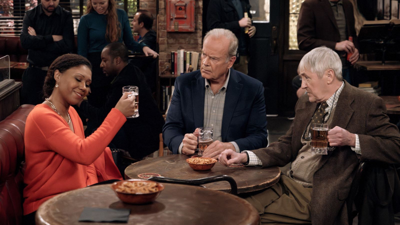   Οι Toks Olagundoye, Kelsey Grammer και Nicholas Lyndhurst στο Frasier