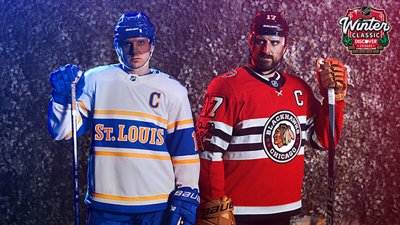 NHL ziemas klasika tiks demonstrēta šovakar ar savstarpējo cīņu starp 'Blues' un 'Blackhawks'.