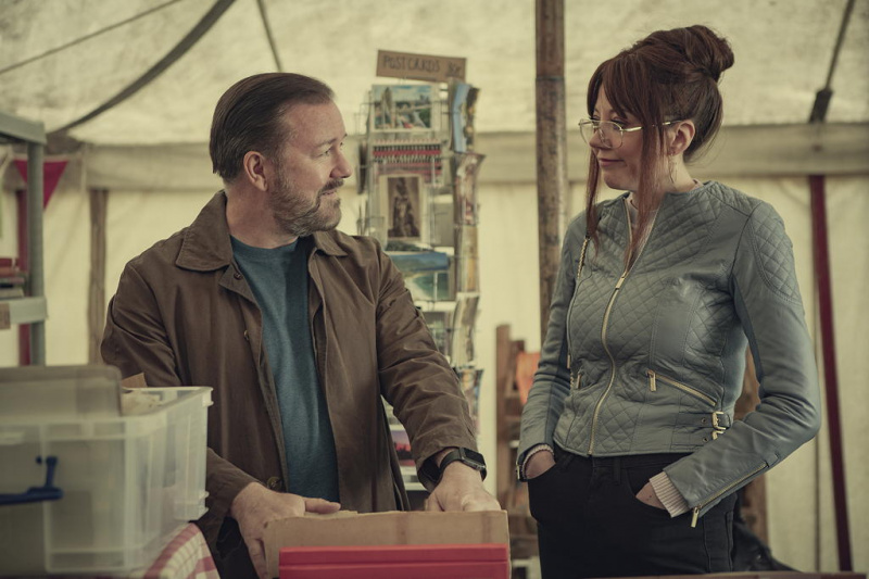   TV i kveld Ricky Gervais og Diane Morgan.