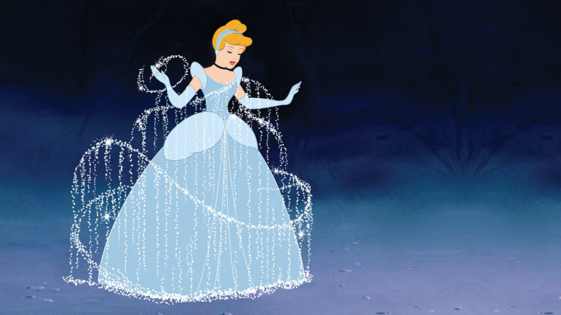   Un'immagine di Cenerentola con l'iconico abito