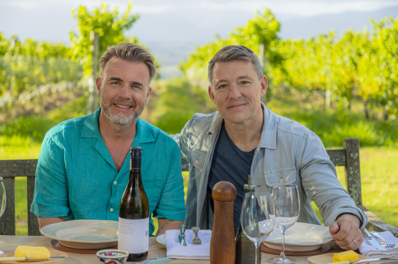   Гэри Барлоу в Южной Африке на своем шоу Wine Tour ITV