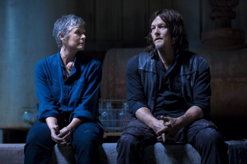 Norman Reedus as Daryl Dixon, Melissa McBride as Carol Peletier - The Walking Dead _ Season 9, Episode 1 - Photo Credit: Jackson Lee Davis/AMC